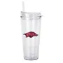 Logo Brands Arkansas 22Oz Flipside Dbl Wall Clear Tumbler 108-Pd22ct-34 Arkansas Razorbacks