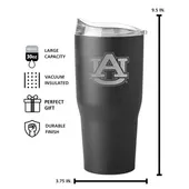 Logo Brands Auburn 30Oz Etch Powder Coat Tumbler 110-S30pt-Blk-9 Auburn Tigers