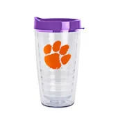 Logo Brands Clemson 16Oz Flipside Dbl Wall Clear Tumbler 123-Pd16ct-34 Clemson Tigers