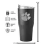Logo Brands Clemson 30Oz Etch Powder Coat Tumbler 123-S30pt-Blk-9 Clemson Tigers