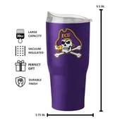 Logo Brands East Carolina 30Oz Flipside Powder Coat Tumbler 131-S30pt-34 East Carolina Pirates