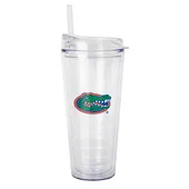Logo Brands Florida 22Oz Flipside Dbl Wall Clear Tumbler 135-Pd22ct-34 Florida Gators