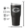Logo Brands Georgia 30Oz Etch Powder Coat Tumbler 142-S30pt-Blk-9 Georgia Bulldogs