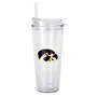 Logo Brands Iowa 22Oz Flipside Dbl Wall Clear Tumbler 155-Pd22ct-34 Iowa Hawkeyes