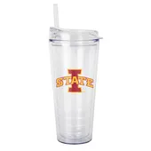 Logo Brands Iowa State 22Oz Flipside Dbl Wall Clear Tumbler 156-Pd22ct-34 Iowa State Cyclones