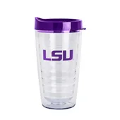 Logo Brands Lsu 16Oz Flipside Dbl Wall Clear Tumbler 162-Pd16ct-34 Lsu Tigers