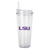 Logo Brands Lsu 22Oz Flipside Dbl Wall Clear Tumbler 162-Pd22ct-34 Lsu Tigers
