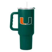 Logo Brands Miami 40Oz Flipside Powder Coat Tumbler 169-S40ptc-34 Miami Hurricanes
