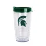 Logo Brands Michigan State 16Oz Flipside Dbl Wall Clear Tumbler 172-Pd16ct-34 Michigan State Spartan