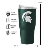 Logo Brands Michigan State 30Oz Flipside Powder Coat Tumbler 172-S30pt-34 Michigan State Spartans