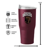Logo Brands Montana 30Oz Flipside Powder Coat Tumbler 179-S30pt-34 Montana Grizzlies