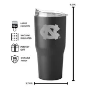 Logo Brands North Carolina Etch 30Oz Black Powdercoat Tumbler 185-S30pt-Blk-9 North Carolina Tar Hee