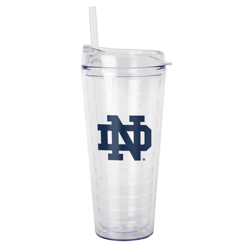 Logo Brands Notre Dame 22Oz Flipside Dbl Wall Clear Tumbler 190-Pd22ct-34 Notre Dame Fighting Irish
