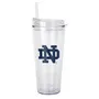 Logo Brands Notre Dame 22Oz Flipside Dbl Wall Clear Tumbler 190-Pd22ct-34 Notre Dame Fighting Irish