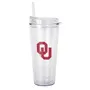 Logo Brands Oklahoma 22Oz Flipside Dbl Wall Clear Tumbler 192-Pd22ct-34 Oklahoma Sooners
