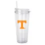 Logo Brands Tennessee 22Oz Flipside Dbl Wall Clear Tumbler 217-Pd22ct-34 Tennessee Volunteers