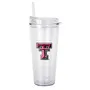 Logo Brands Texas Tech 22Oz Flipside Dbl Wall Clear Tumbler 220-Pd22ct-34 Texas Tech Red Raiders