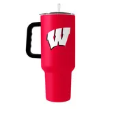 Logo Brands Wisconsin 40Oz Flipside Powder Coat Tumbler 244-S40pt-34 Wisconsin Badgers