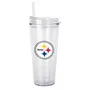 Logo Brands Pittsburgh Steelers 22Oz Flipside Dbl Wall Clear Tumbler 625-Pd22ct-34 Pittsburgh Steele