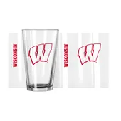 Logo Brands Wisconsin 16Oz Gameday Pint Glass 244-G16p-1 Wisconsin Badgers