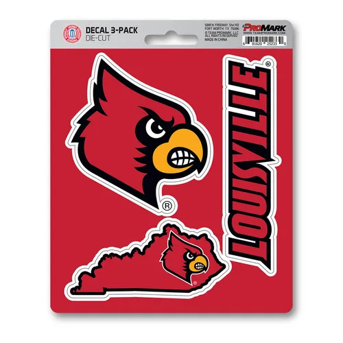 Fan Mats University Of Louisville Decal 3-Pk 161-F602.3 Louisville Cardinals