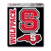 Fan Mats Nc State University Decal 3-Pk 186-F602.3 North Carolina State Wolfpack
