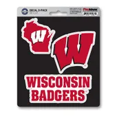 Fan Mats University Of Wisconsin Decal 3-Pk 244-F602.3 Wisconsin Badgers