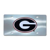 Fan Mats University Of Georgia Chrome Diecast License Plate 142-F114-Crm Georgia Bulldogs