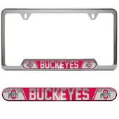 Fan Mats Ohio State University Embossed License Plate Frame 191-F122 Ohio State Buckeyes