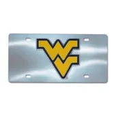 Fan Mats West Virginia University Chrome Diecast License Plate 239-F114-Crm West Virginia Mountainee