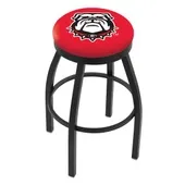 Univ of Georgia Bulldog Flat Ring Blk Bar Stool