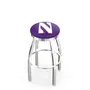 Northwestern University Flat Ring Chrome Bar Stool