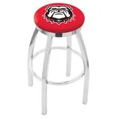 Univ of Georgia Bulldog Flat Ring Chrome Bar Stool