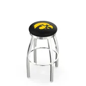 University of Iowa Flat Ring Chrome Bar Stool