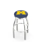 University of Michigan Flat Ring Chrome Bar Stool