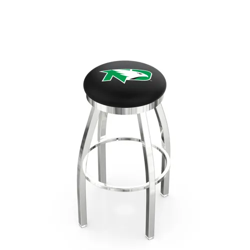 Univ of North Dakota Flat Ring Chrome Bar Stool