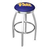Univ of Pittsburgh Flat Ring Chrome Bar Stool