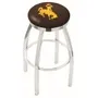 University of Wyoming Flat Ring Chrome Bar Stool