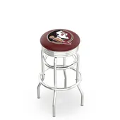 Florida State Head Ribbed Double-Ring Bar Stool