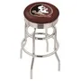 Florida State Head Ribbed Double-Ring Bar Stool