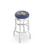 Georgia Tech Ribbed Double-Ring Bar Stool