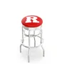 Rutgers University Ribbed Double-Ring Bar Stool