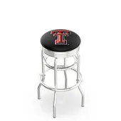 Texas Tech University Ribbed Double-Ring Bar Stool