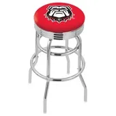 Univ Georgia Bulldog Ribbed Double-Ring Bar Stool