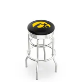 University of Iowa Ribbed Double-Ring Bar Stool