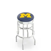Univ of Michigan Ribbed Double-Ring Bar Stool