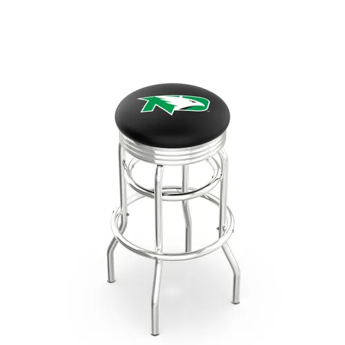 Univ North Dakota Ribbed Double-Ring Bar Stool