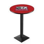 Alabama Elephant Blk/Chrome Square Base Pub Table