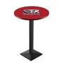 Alabama Elephant Blk/Chrome Square Base Pub Table
