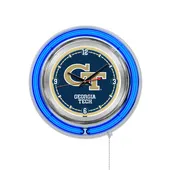 Holland Georgia Tech Neon Logo Clock